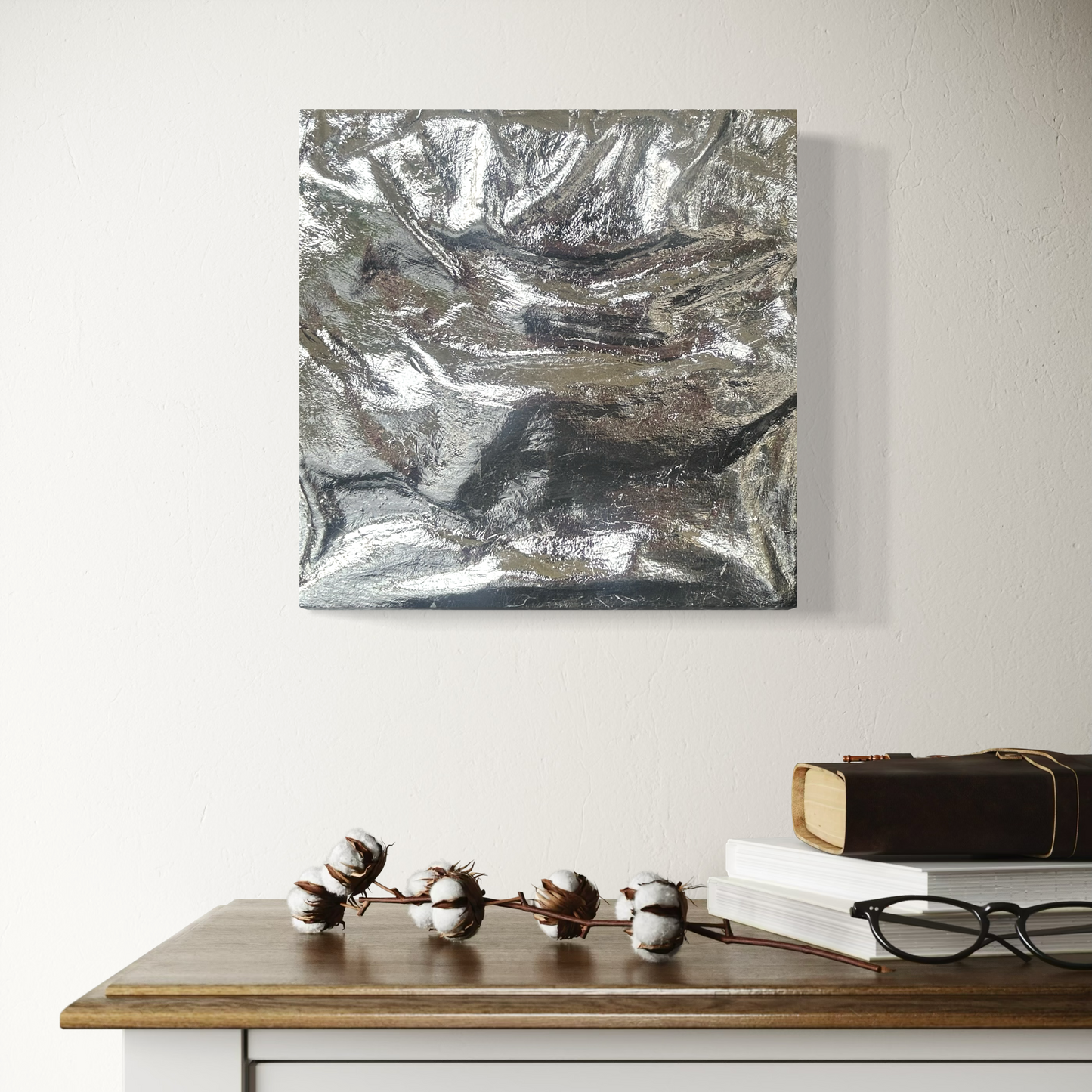 Silver Textured Art Piece